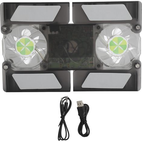 Support de refroidissement pour ordinateur portable avec ventilateurs doubles, haut-parleur intégré et éclairage LED - Support pliable DR-2009A (1/5)