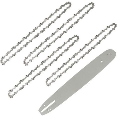 Guide-chaîne 35 cm avec 4 chaînes de tronçonneuse –52 maillons entraîneurs –Pas 3/8' Low-profile – Jauge 1,3 mm pour coupes précises (1/5)