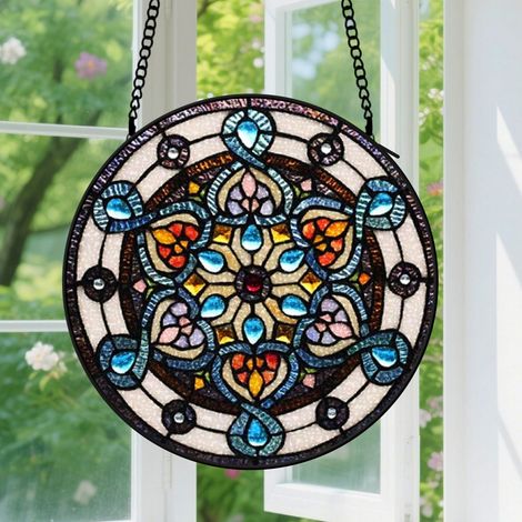 Capteur de soleil en vitrail - décoration spirituelle 15cm (1/4)