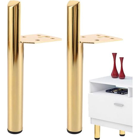 Stück Tischbeine Möbelbeine aus Metall Beine Tischplatte Metall Tischbeine Couchtischbeine Runde Stahl Möbelbeine Runde Stahlrohrbeine Gold 18 cm (1/5)