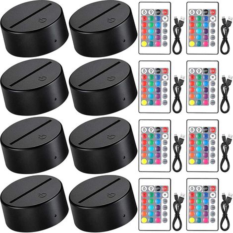 Veilleuse 3D, support de lampe LED, socle d'affichage pour lampe LED, ruban 16 couleurs, télécommande (1/5)