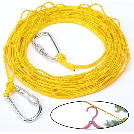 Corde à Linge Portable Rétractable Corde à Linge Ajustable Antidérapant Corde à Linge Corde antidérapante en Plein Corde à la Maison Corde à Linge Corde à Linge Coupe-Vent d'Extérieur Pour Voyage10 m (1/4)