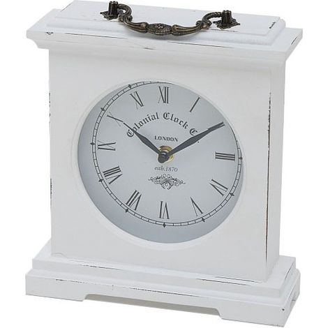 Horloge à Poser en Bois Blanc (1/4)