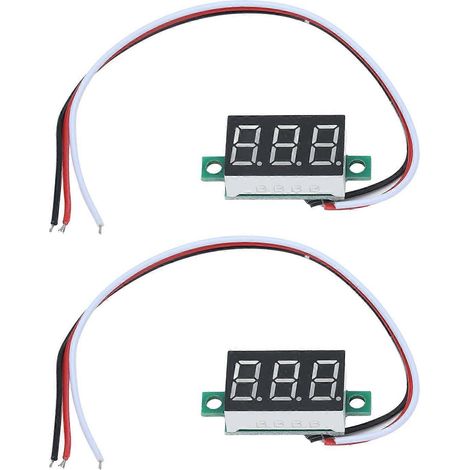 Stück Mini-Digitalvoltmeter, 3-adriger Gleichspannungstester, 0,36 Zoll LED, 0,00 V – 30,0 V, Verpolungsschutz