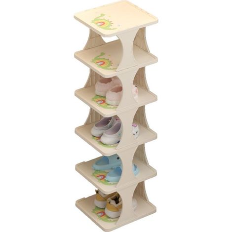 Étagère Chaussures Enfants 6 Niveaux, Motifs Dinosaures (1/5)