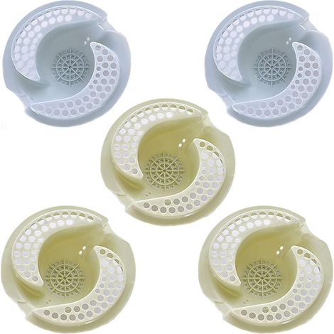 Set mit 5 Abtropfsieben für Spüle und Dusche, Haarfänger zur Vermeidung von Verstopfungen in der Küchenspüle oder Badewanne.