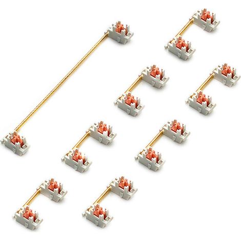 Kit de fixation pour clavier mécanique avec stabilisateur d'axe satellite plaqué or - 1 pièce x 7U - 7 pièces x 2U - Panda (1/4)