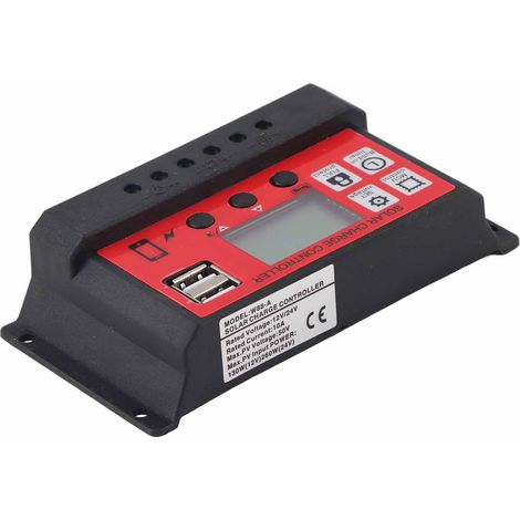Intelligenter 10A 12V/24V Solarladeregler mit LCD-Bildschirm, verstellbarem Solarpanel und wiederaufladbarem Akku-Controller (1/5)