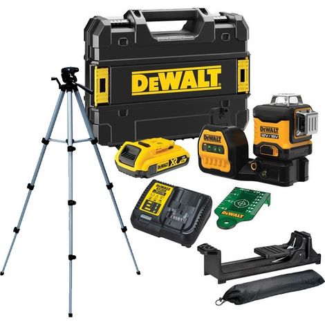 Dewalt DCE089D1G18 3 x 360 Green Multi Line Laser 12V 18V 1x2.0Ah + Tripod +Bag (1/5)