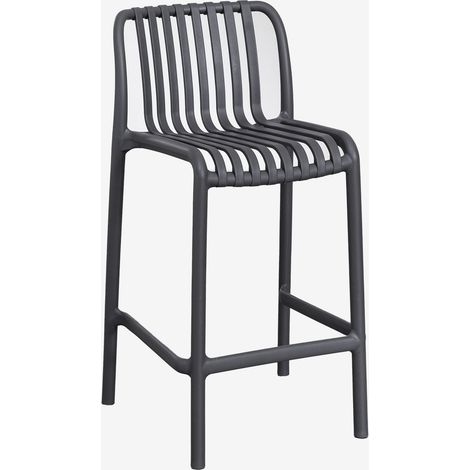 SKLUM Wendell stapelbarer hoher Hocker aus Polypropylen Grau Graphit ↑65 cm