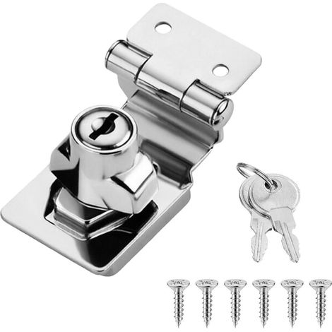 Drehknopf Riegelschloss Edelstahl 2,5 Zoll Silber mit Schlüssel