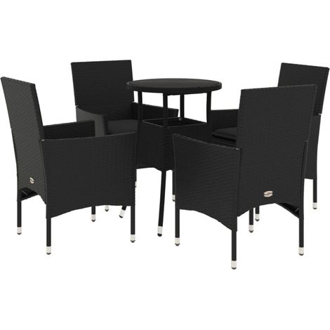 Maison Exclusive - Set comedor jardín 5 pzas cojines ratán sintét (1/5)