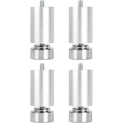 Pieds métalliques robustes réglables à filetage M10, adaptés aux canapés, lits, tables et armoires, lot de 4, argent, 15 cm. (1/5)