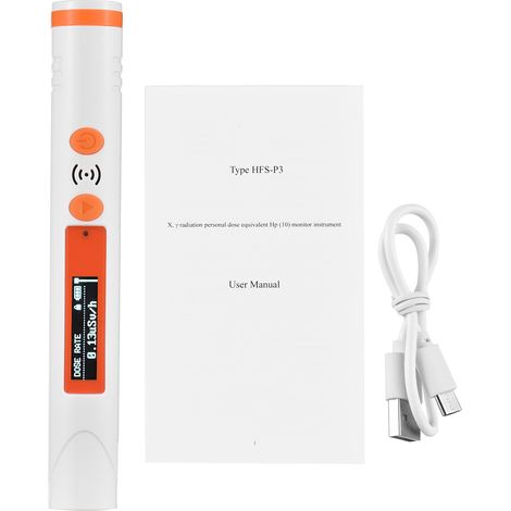 Détecteur de radioactivité portable rechargeable format stylo, mini compteur Geiger personnel de poche pour rayons X, Y et β, mesure de dose cumulée/instantanée/moyenne avec alarme sonore et lumineuse