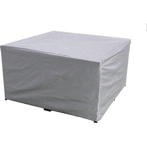 Housse de protection robuste Oxford pour mobilier de jardin, imperméable, anti-poussière et coupe-vent, pour table de patio et chaises d'extérieur, couleur argent - 255 x 130 x 80 cm (1/3)