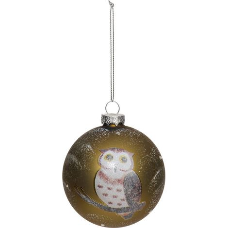 Bdn vetro 80mm gufo cachi - Feeric lights & christmas