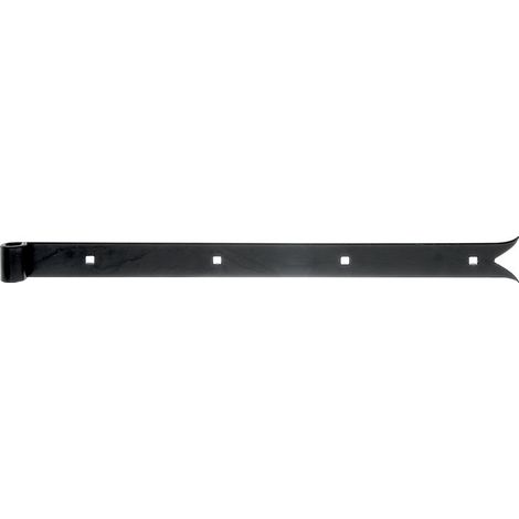 Penture de porte queue de carpe noire 500mm 306168 – Acier brut plastifié – Pour bois dur – Diamètre trou 14mm – Alberts