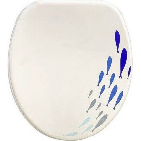 Trade Shop - WC-Sitz, Universal-WC-Sitz, Badezimmer-Scharniere mit Fisch, 59125 - -3,5 -