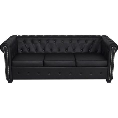 Divano letto 3 posti trasformabile soggiorno letto ospiti divano letto pieghevole per soggiorno interni casa sedili pelle sintetica nera 020018893