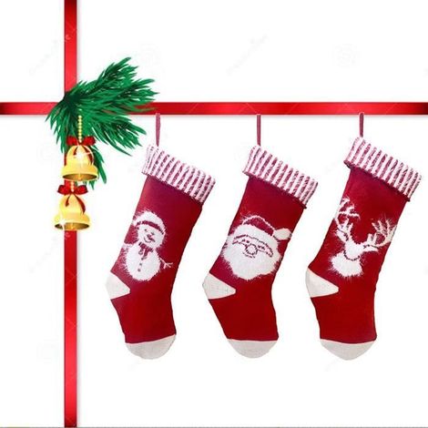 Bas de Noël, Geschenksack, Weihnachtsstrümpfe, Weihnachtsmann, Schneemann und Rentier – zur Weihnachtsdekoration für Kamin und Tanne