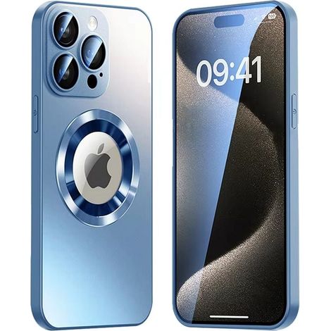 Funda magnética SiGN para iPhone 17 Pro con tapa para lente y logotipo visible - Azul