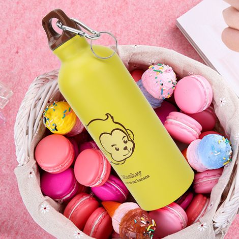 Gourde/gobelet de sport créatif pour enfants en acier inoxydable K605 (jaune) (1/5)