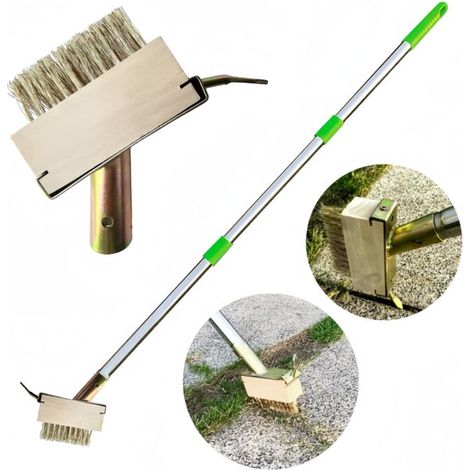 Crack weed remover, manual weeding tool, moss removal tool with long adjustable stainless steel handle for decks, paving stones, patios, driveways, cracks (1/5)