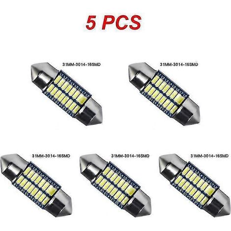 Ampoule LED navette 1/3/5PCS pour liseuse intérieure de voiture, blanc chaud 4000K, C5W/C10W, 31 mm, 36 mm, 39 mm, 41 mm, plafonnier/dôme, 12 V (1/4)