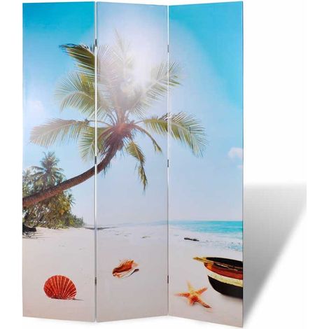 Paravento Pieghevole 120x170cm con Stampa Spiaggia vidaXL (1/5)