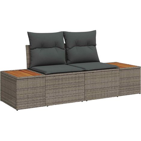 Maison Exclusive - Gartensofa Grau 184 x 62 x 85cm Poly-Rattan