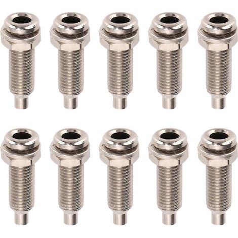 10 Stück 4 mm Anschlussklemmen, vernickeltes Messing, M6-Mutter, Bananenbuchsen für Elektronik, Industrieanlagen