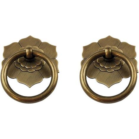 Juego de 2 tiradores de latón antiguo CCYKXA para armarios de cocina, roperos, cajones, herrajes para muebles vintage, tiradores de estilo retro (bronce antiguo) (1/3)