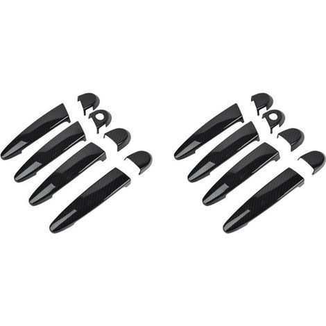 Huit coques de poignées de porte extérieures en fibre de carbone adaptées aux modèles BMW Série 1, Série 2, Série 3, Série 4 E87, E90, E91, E92, E93, F30, X1, X2, X3, X4, X5 et X6 à conduite à gauche. (1/5)