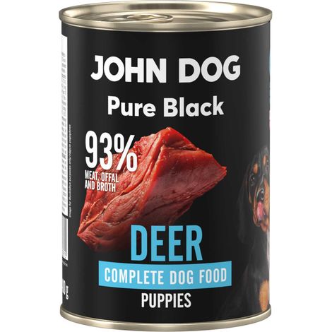 John Dog - Pure Black - Alimento umido mono per cuccioli Junior Jeleń 400g (1/3)