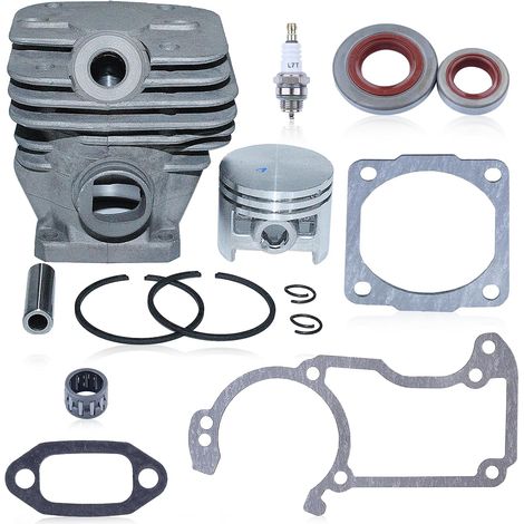 Kit de cylindre et piston Stihl 024, 024 AV & série MS240 avec bougie, joints d'huile et jeu de joints - Kit de remplacement pour tronçonneuses - Remplace 1121 020 1200 (1/5)