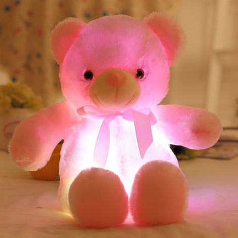 Ours En Peluche Lumineux - Changement De Couleur Automatique - Veilleuse Pour Chambre D'Enfant - 30 x 25 x 10 cm - 1 Pièce (1/5)