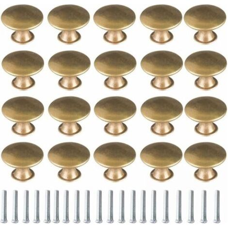 20 Vintage-Schrankknöpfe aus Messing, Schubladengriffe, Möbelgriffe, Vintage-Möbelgriffe, Schrankgriffe, Küchenschrankgriffe, FLITI