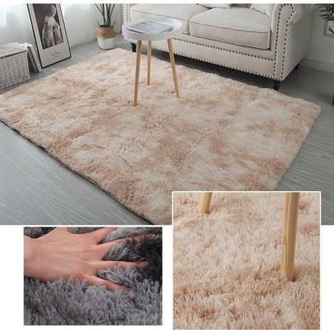 Ultraweicher, rechteckiger Teppich im Batik-Stil mit Farbverlauf, flauschiger Teppich für Wohnzimmer, Schlafzimmer, Balkon und Flur (1/5)