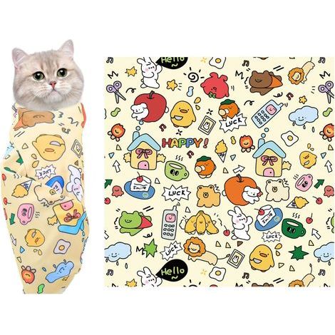 Fascia per la toelettatura e il taglio delle unghie del gatto, facile e sicura da usare grazie al sistema di fissaggio sicuro, ideale per la casa o i viaggi (55x55 cm) (1/5)