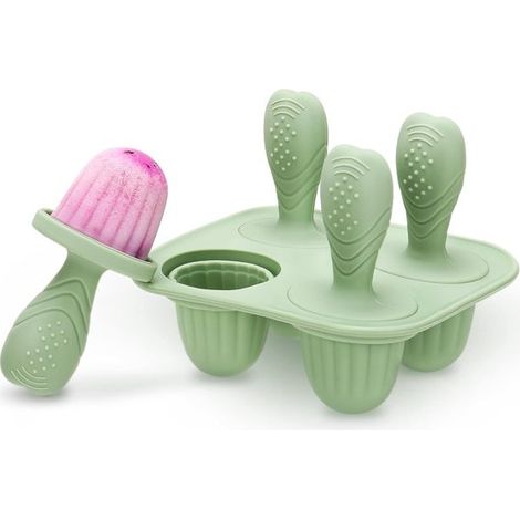 Mini moldes de silicona para helado para niños pequeños，4 piezas，palitos reutilizables，aptos para congelador y lavavajillas (1/5)