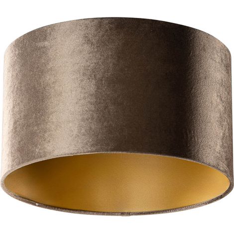 Velvet Lampshade Brown with Gold Interior 35/35/20