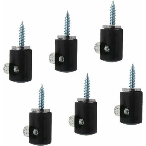 Lot de 6 crochets d'éclairage pour lustre, crochet pour lustre, plafonnier, câble (Noir)