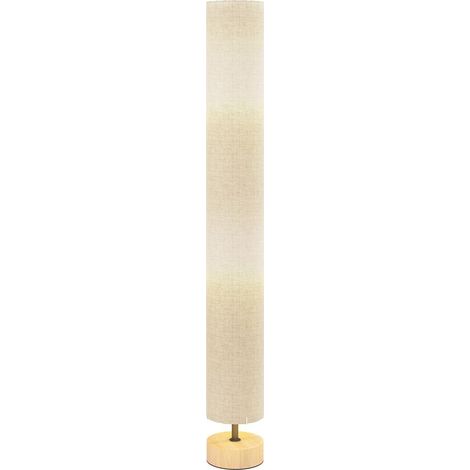 Lampadaire de salon avec douille E27 40W max., abat-jour en lin et structure en métal Ø15x120 cm, gris (1/5)