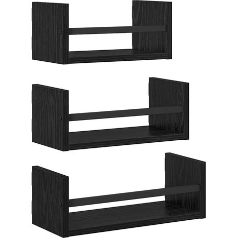 Maison Exclusive - Set mensole da parete 3 pcs Rovere Nero 40x16x14cm