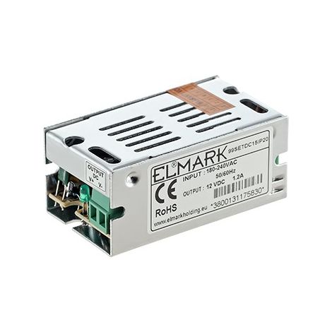 Alimentatore LED 15W 12V 1,2A in Metallo IP20 ELMARK