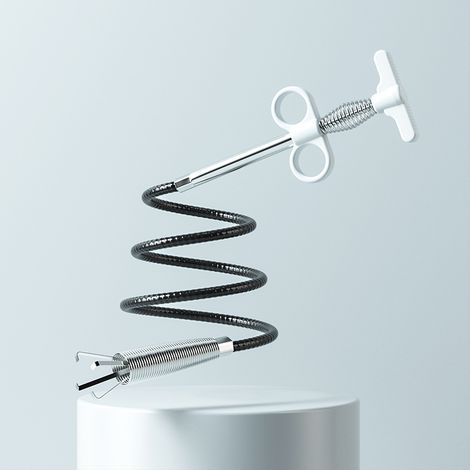 Herramienta de dragado de tuberías de alcantarillado de cuatro garras, resorte para fregadero de cocina y baño, 60 cm (1/4)