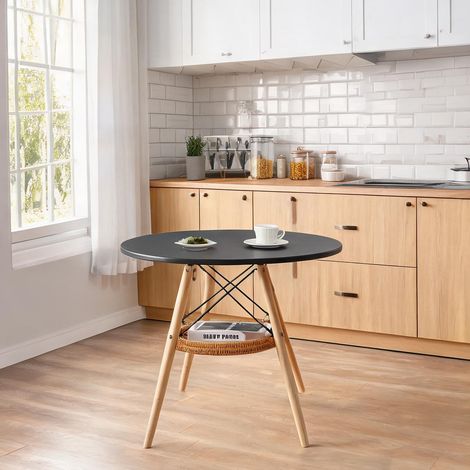 Table de salle à manger en bois massif MDF 80 x 80 x 71,5 cm (1/5)