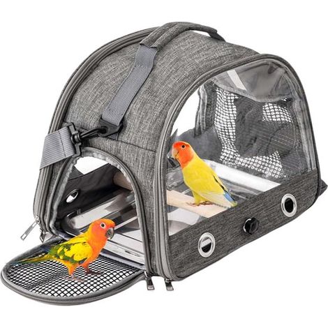 Papageienrucksack leichter Papageienrucksack Papageien Reisetasche Vogeltasche Papageientasche tragbare Reisetasche Vogelrucksack grau (1/5)
