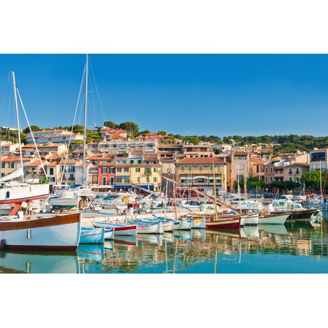 Tableau sur toile port de Cassis 30x45 cm - Impression sur Toile Murale Décorative - Image imprimée en HD sur Toile - Toile sur Châssis en Bois FSC - Fabriqué en France (1/4)