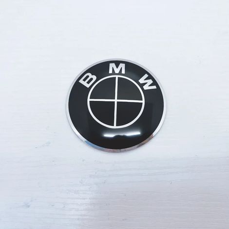 (Noir intégral, 60 mm - 4 pièces) - 4 autocollants de centre de roue automobile adaptés à la décoration métallique des autocollants de centre de pneu BMW 1/3/5/X. (1/5)